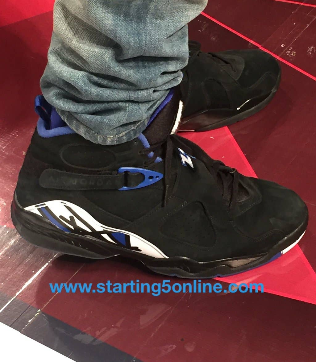 Drake Wearing the Black 'Kentucky Blue' Air Jordan 8
