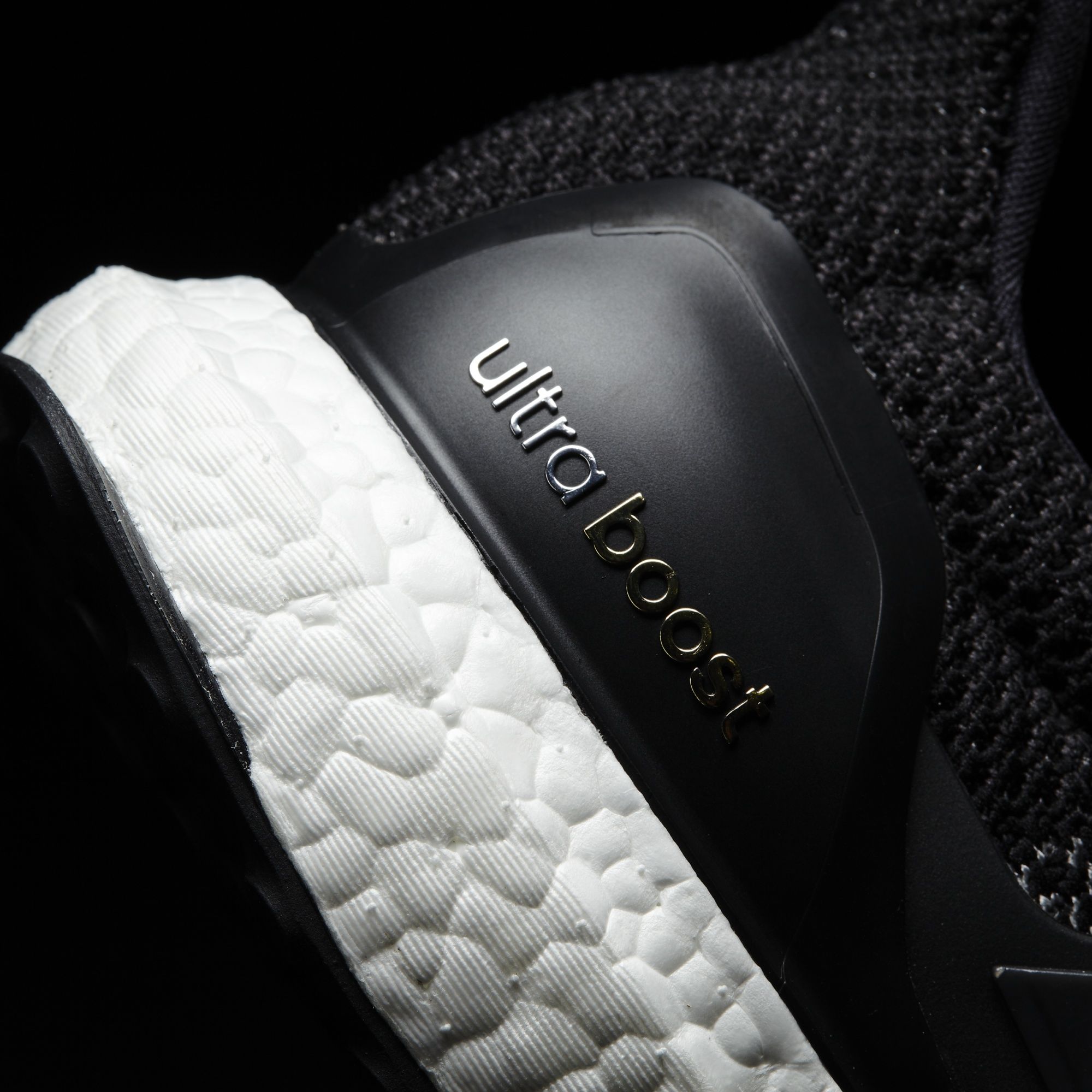 Black Adidas Ultra Boost Reflective Heel