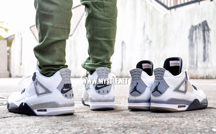 Air Jordan 4 &#x27;Cement&#x27; with Nike Air On-Foot 836015-192 (5)