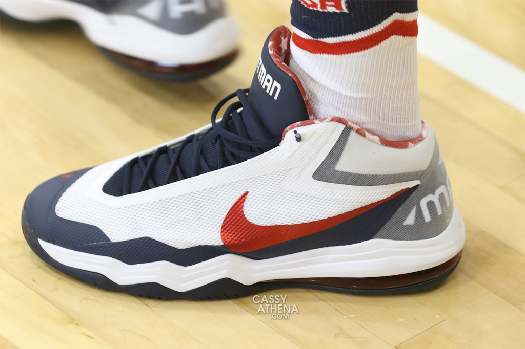 Anthony Davis wearing the &#x27;USA&#x27; Nike Air Max Audacity