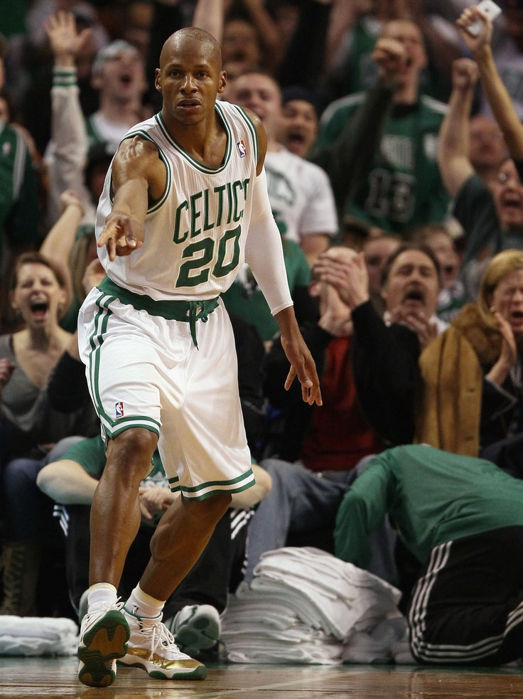 Ray Allen wearing the &#x27;Ring Night&#x27; Air Jordan 11 Celtics