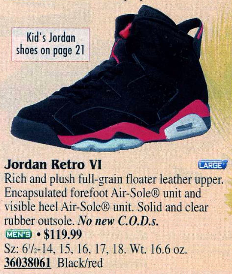 Air Jordan 6 Infrared in Eastbay Catalog 2000