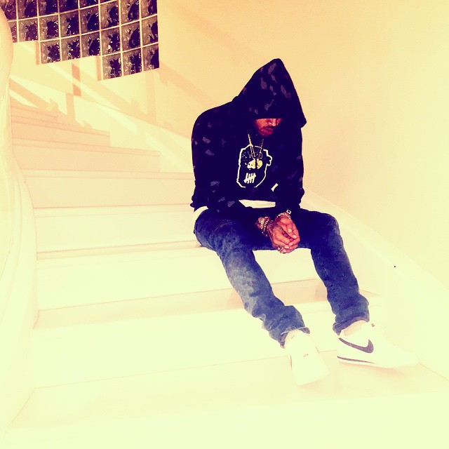 Chris Brown wearing the Nike Cortez