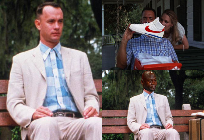 Best Michael Jordan Crying Sneaker Memes: Forrest Gump Hates the New Cortez