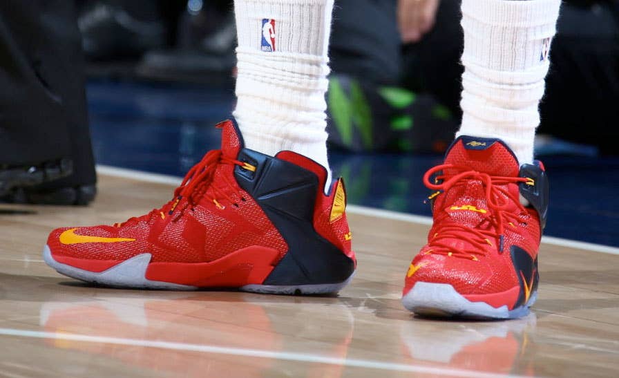 SoleWatch: Up Close With LeBron James' Red/Yellow Nike LeBron 12 PE