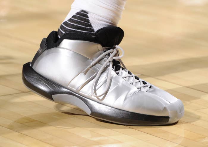 James Harden wearing the &#x27;Silver&#x27; adidas Crazy Kobe (1)