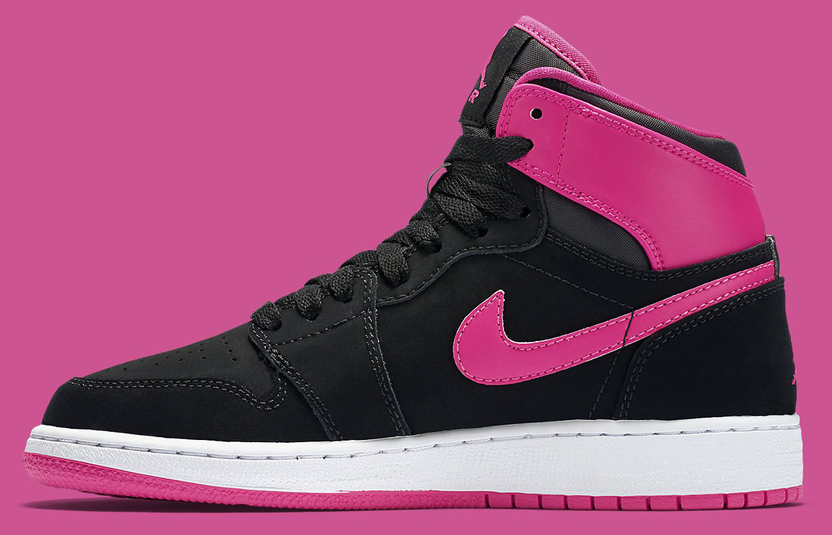 Air Jordan 1 High Girls Black/Pink (3)