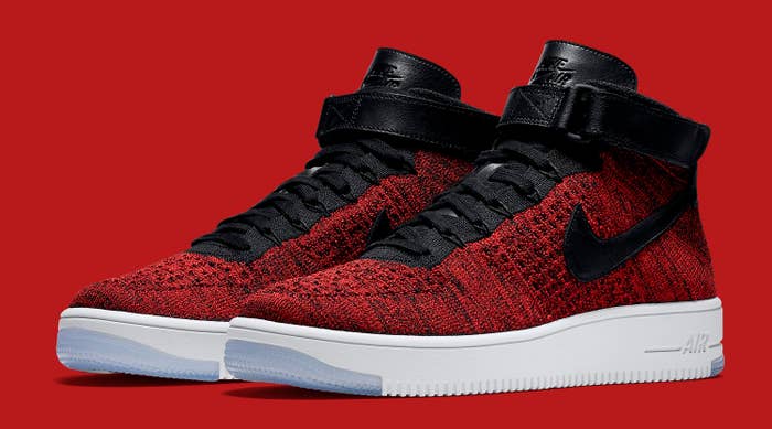 Nike Flyknit Air Force 1 Red Black