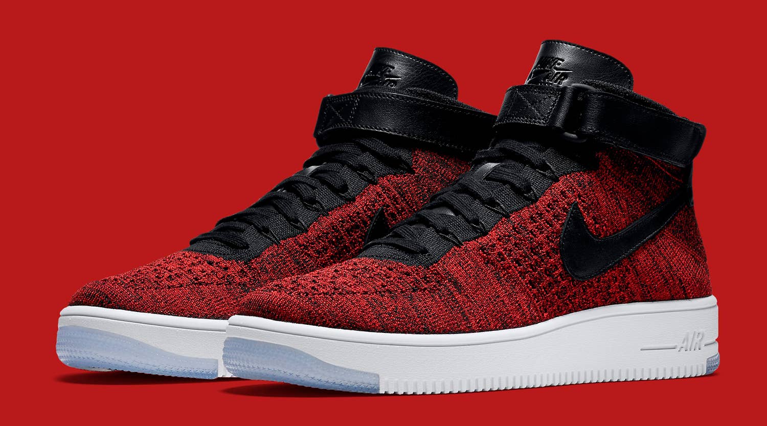 Nike Flyknit Air Force 1 Red Black