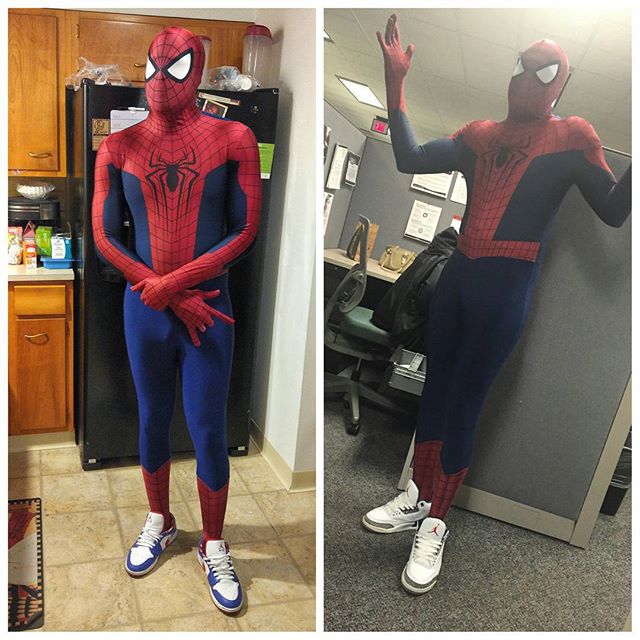 Sneaker Halloween Costume: Spider-Man wearing Air Jordans