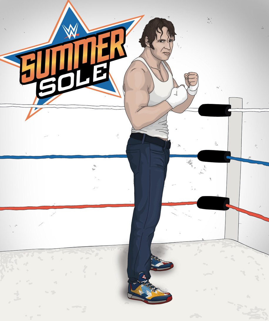 Dean Ambrose wearing the adidas Crazylight Boost 2015