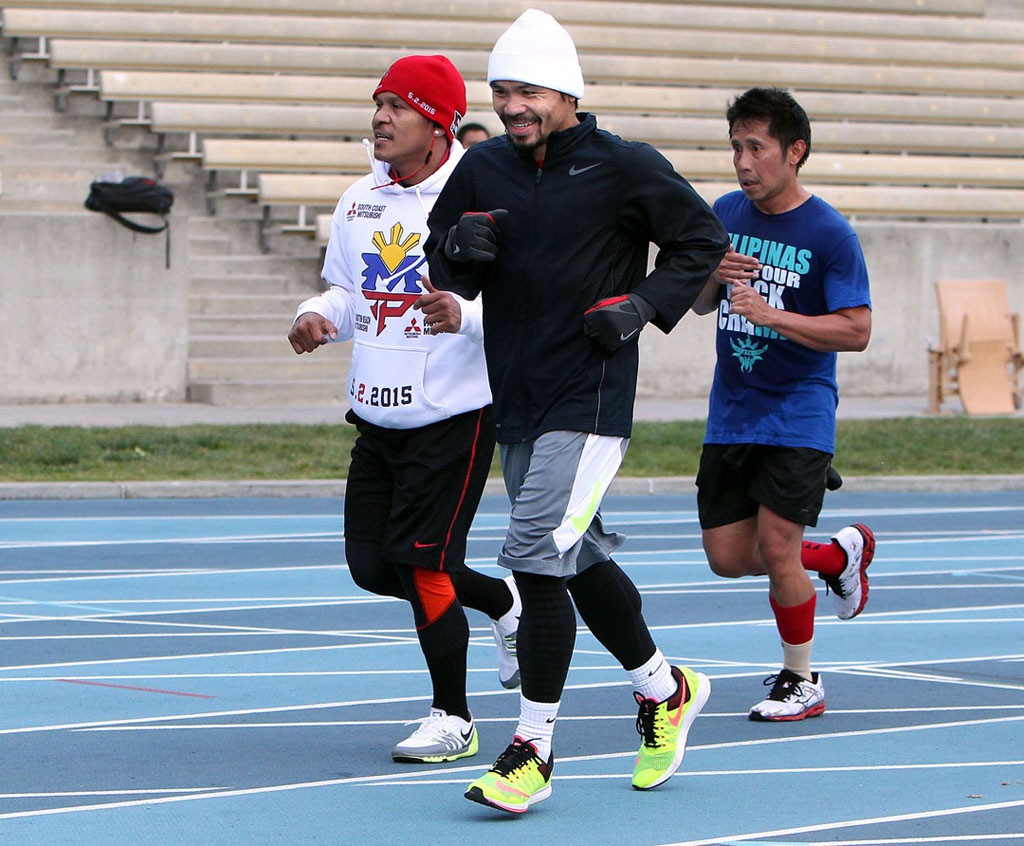 Manny Pacquiao wearing the Nike Zoom Elite 7