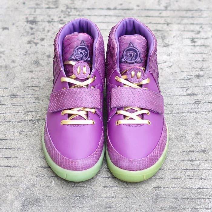 Nike Air Yeezy 2 Purple Lakers Custom by The Remade Front