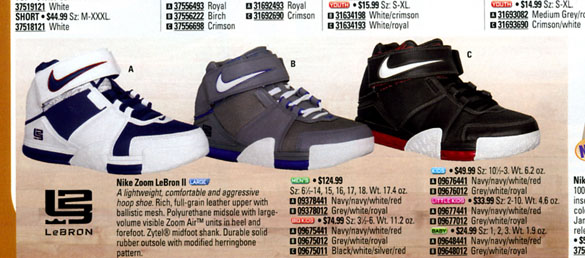 Nike Zoom LeBron 2 in Eastbay Catalog 2005
