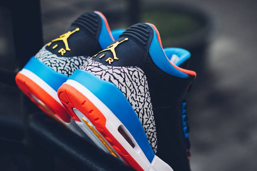 air jordan 3 orange and blue