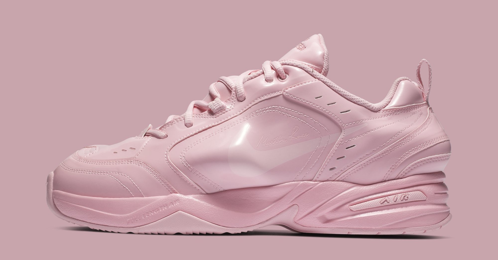 Martine Rose x Nike Air Monarch 4 &#x27;Medium Soft Pink&#x27; AT3147 600 (Lateral)