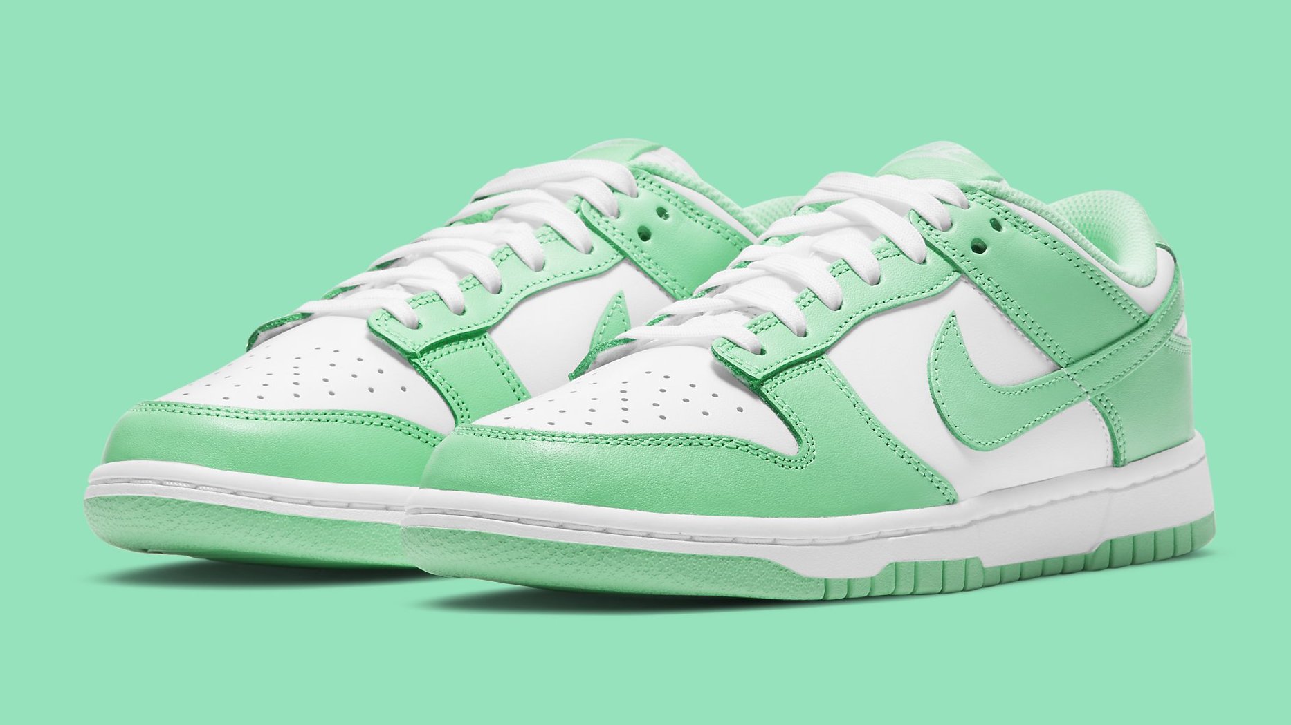 dunks green and white