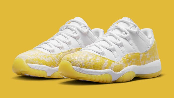 Air Jordan 11 Low Women&#x27;s &#x27;Yellow Snakeskin&#x27; AH7860 107 Pair