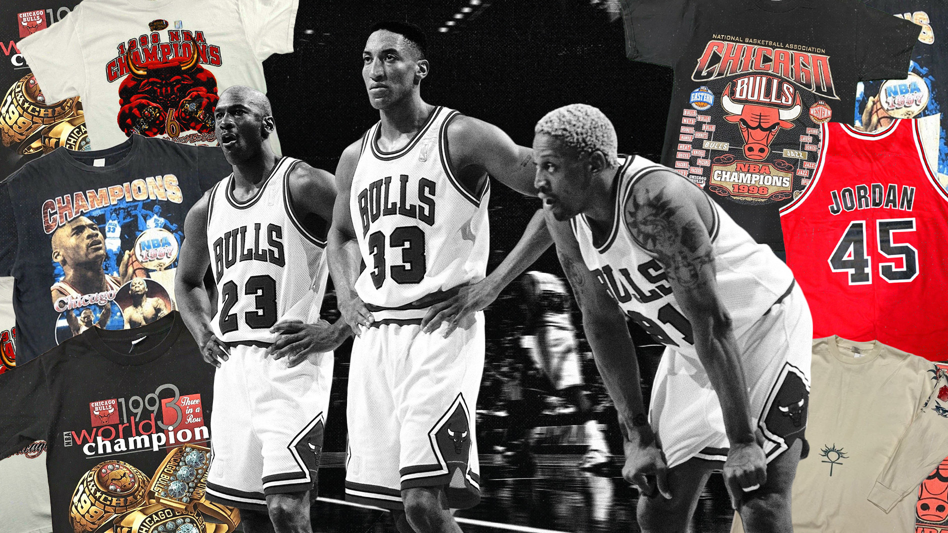 Chicago Bulls T-Shirt Logo Classic Retro Sweatshirt Basketball 90S
