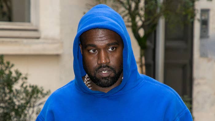 Kanye West Wearing a Yeezy Gap Perfect Hoodie