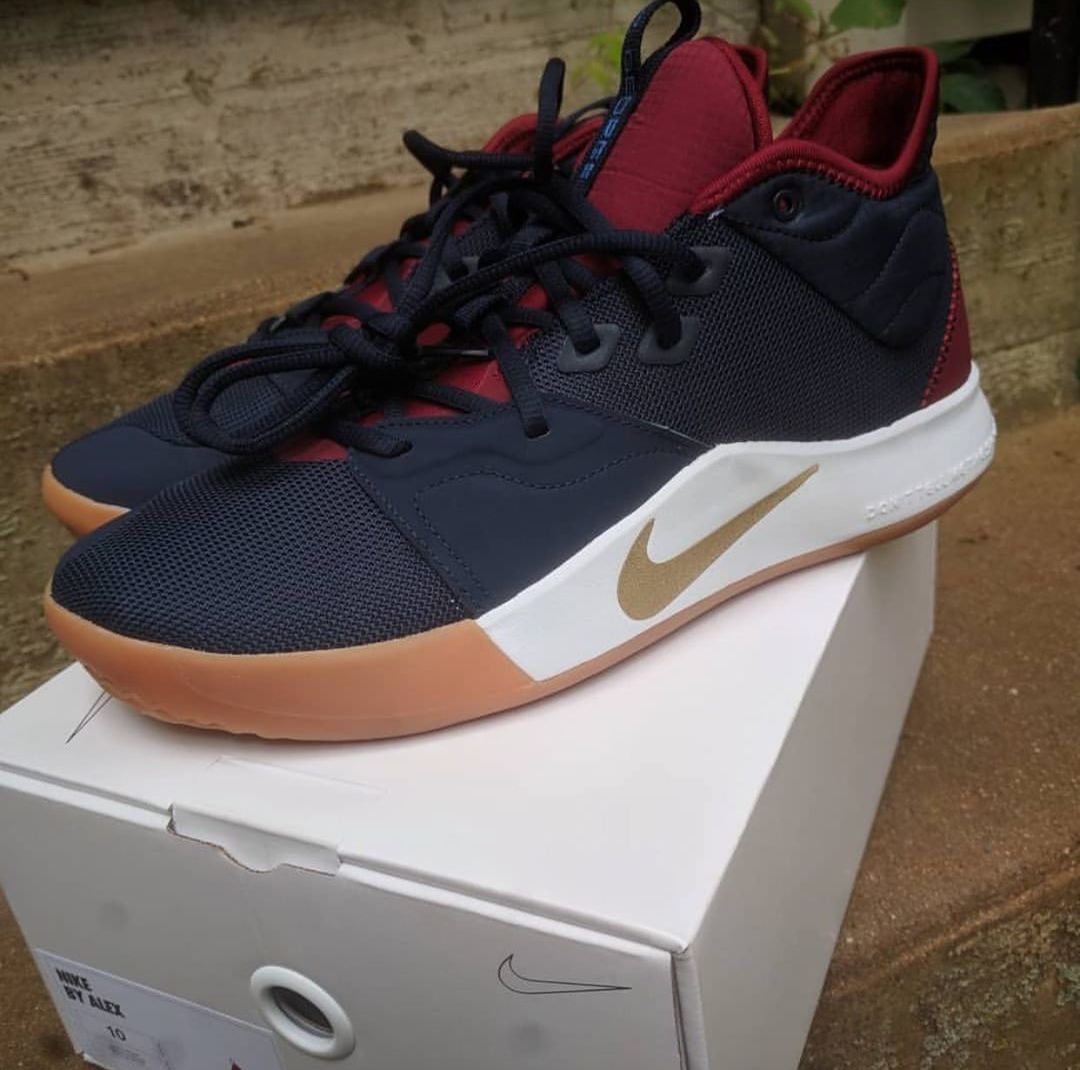 Nike By You PG 3 College Navy Team Red White Gum