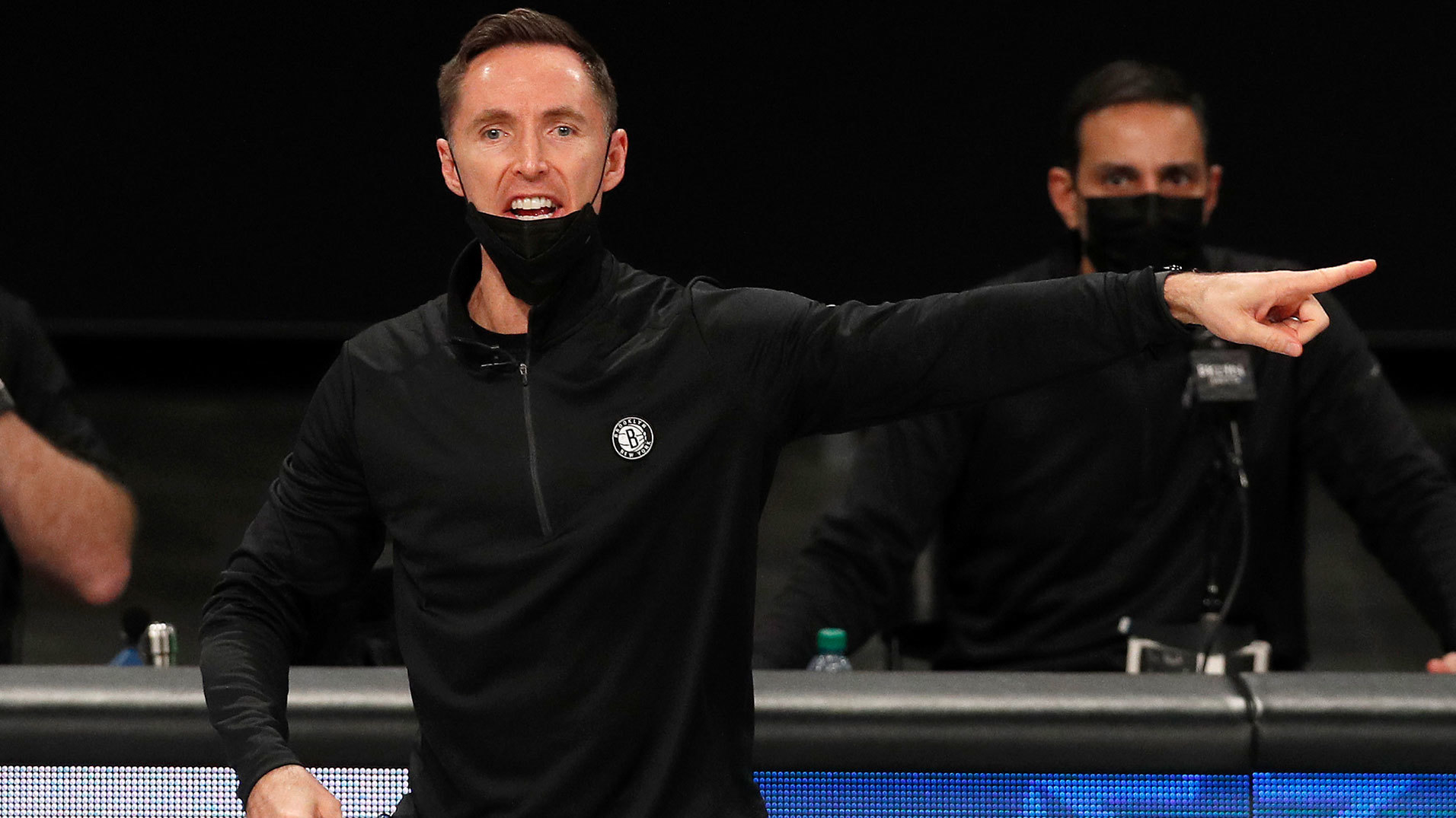 Steve Nash coaching for the Brooklyn Nets