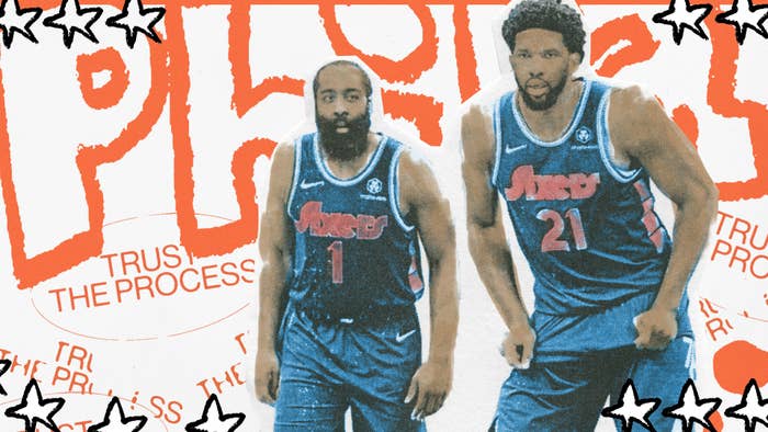 Joel Embiid and James Harden Sixers