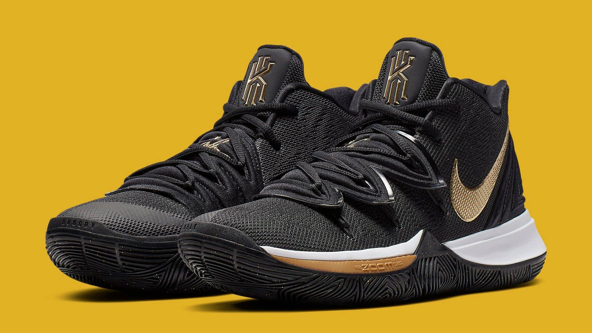 Nike Kyrie Low 5 Basketball Shoes - White, Gold & Black - Each