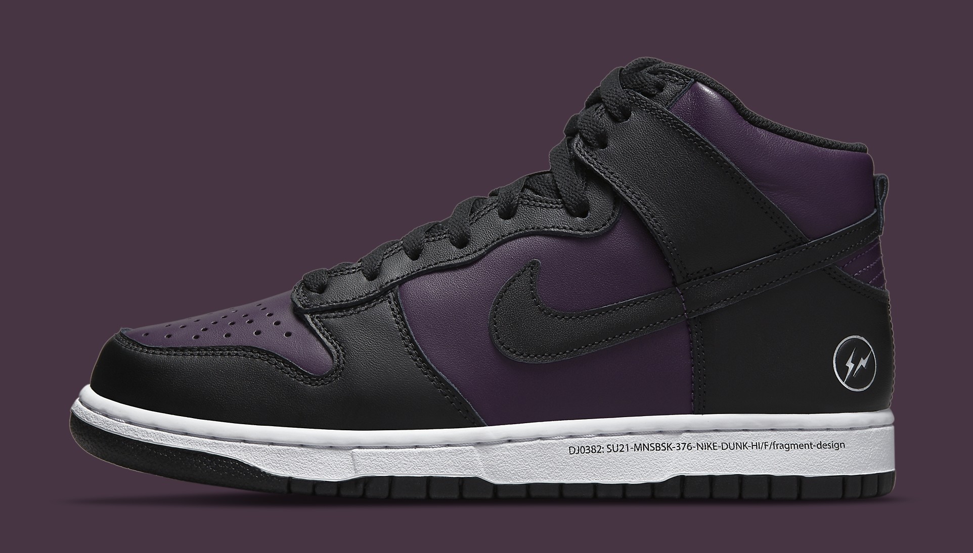 Fragment Design x Nike Dunk High &#x27;Black&#x27; DJ0382-600 Lateral