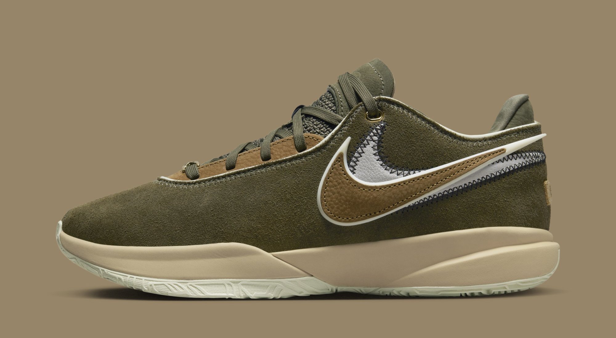 Nike LeBron 20 &#x27;Olive Suede&#x27; DV1193-901 (Lateral)