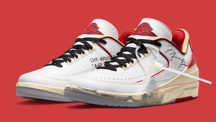 Off-White x Air Jordan 2 II Low White Varsity Red Release Date DJ4375-106 Pair