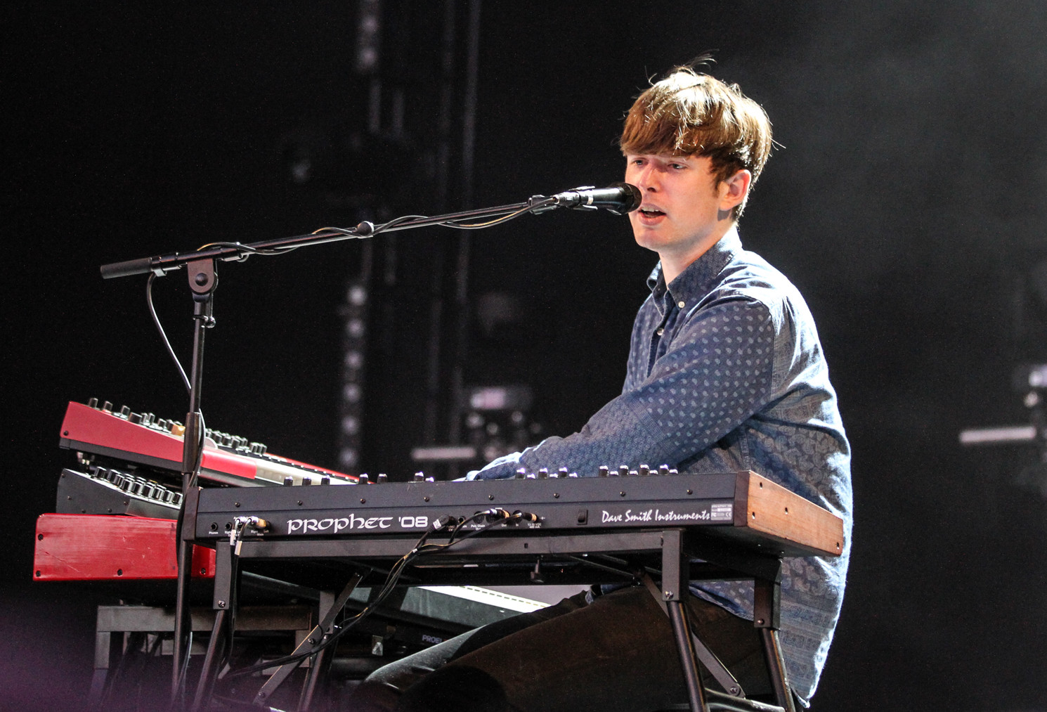 James Blake performing live.