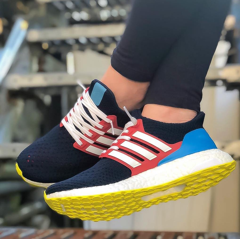 miAdidas Ultra Boost Clima Collegiate Navy Scarlet White Solar Blue Shock Yellow