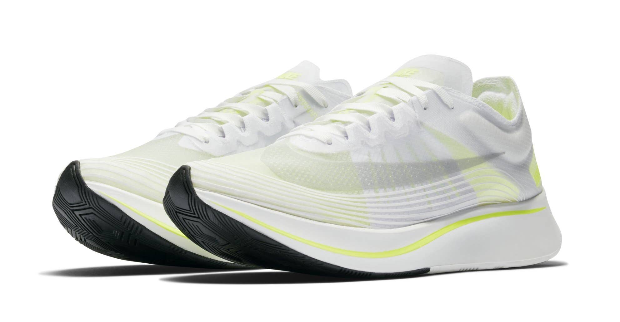 Nike Zoom Fly SP 'White/Volt/Glow' AJ9282 107 (Pair)