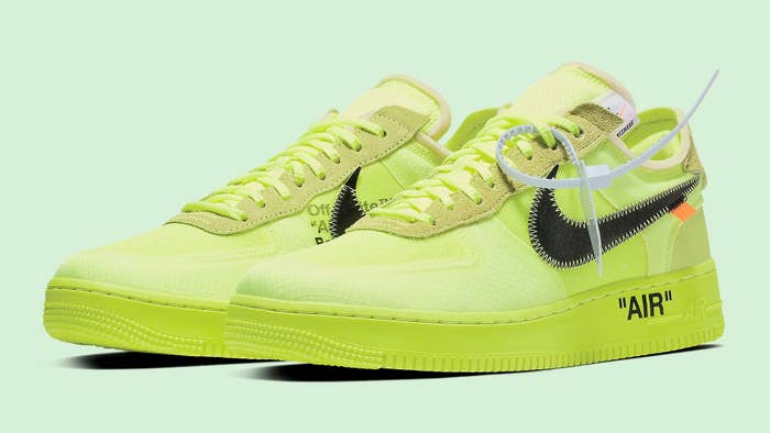 Off White x Nike Air Force 1 Volt Release Date AO4606 700 Pair