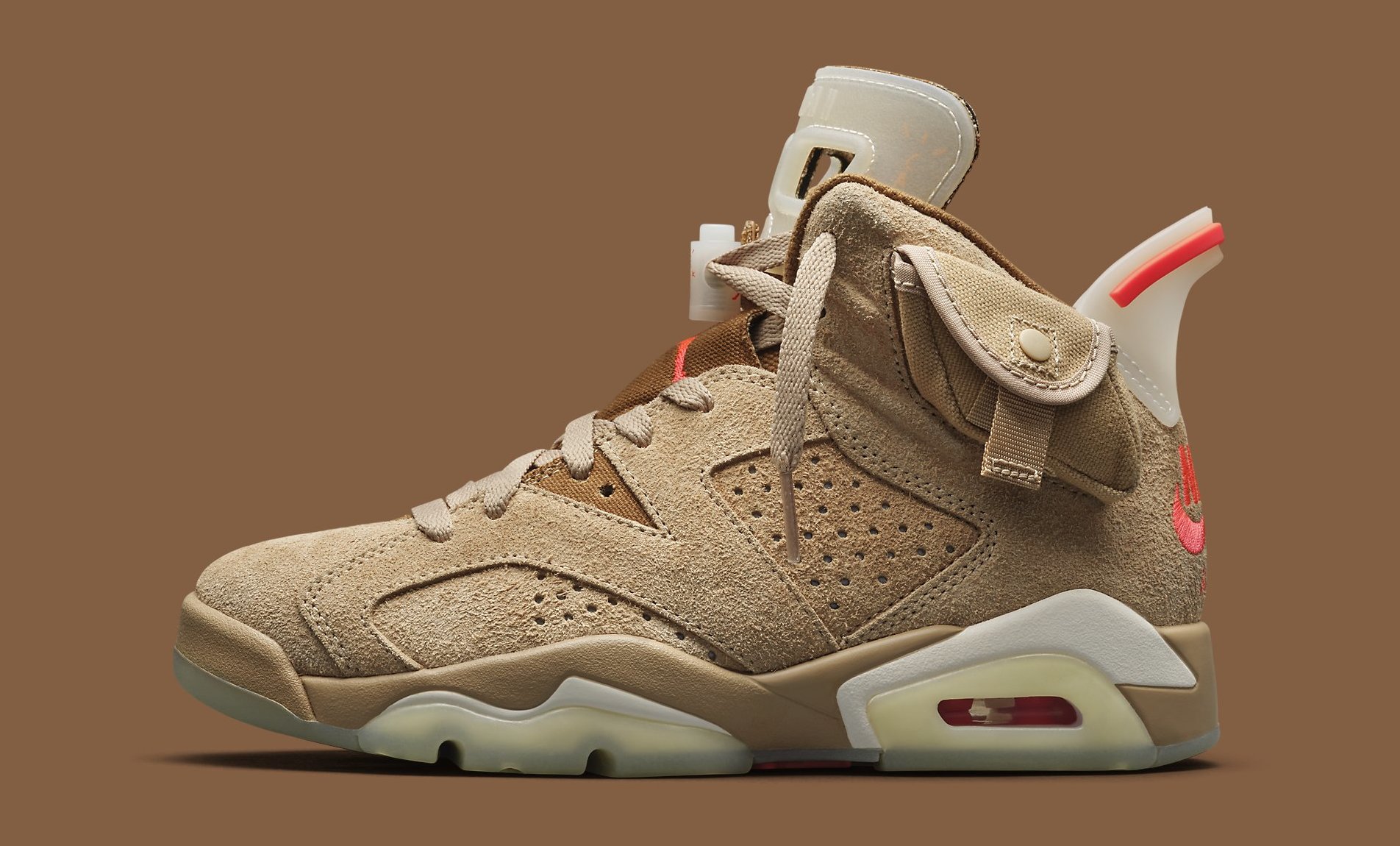 Travis Scott x Air Jordan 6 &#x27;British Khaki&#x27; DH0690-200 Lateral