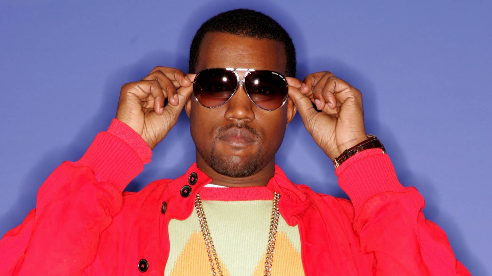 Kanye West poses for a portrait during the 2004 Billboard Music Awards