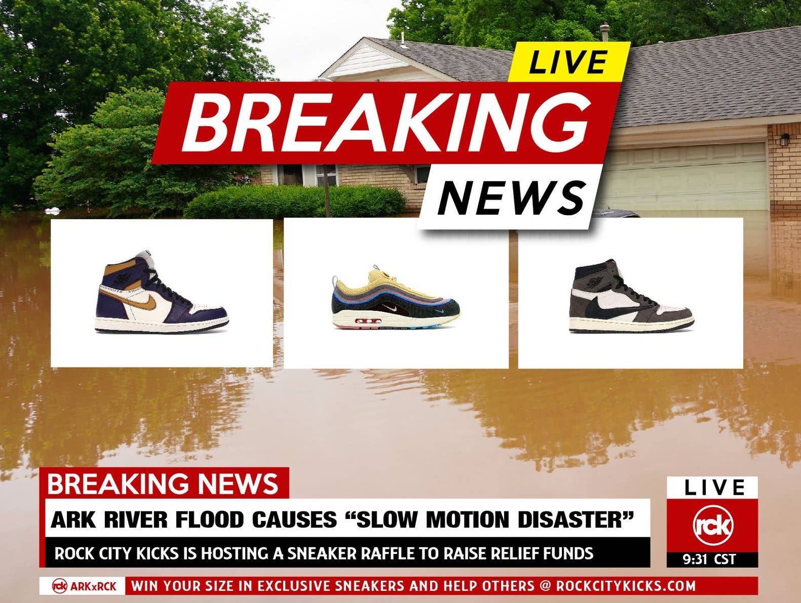 Rock City Kicks Arkansas Flood Relief Sneaker Raffle