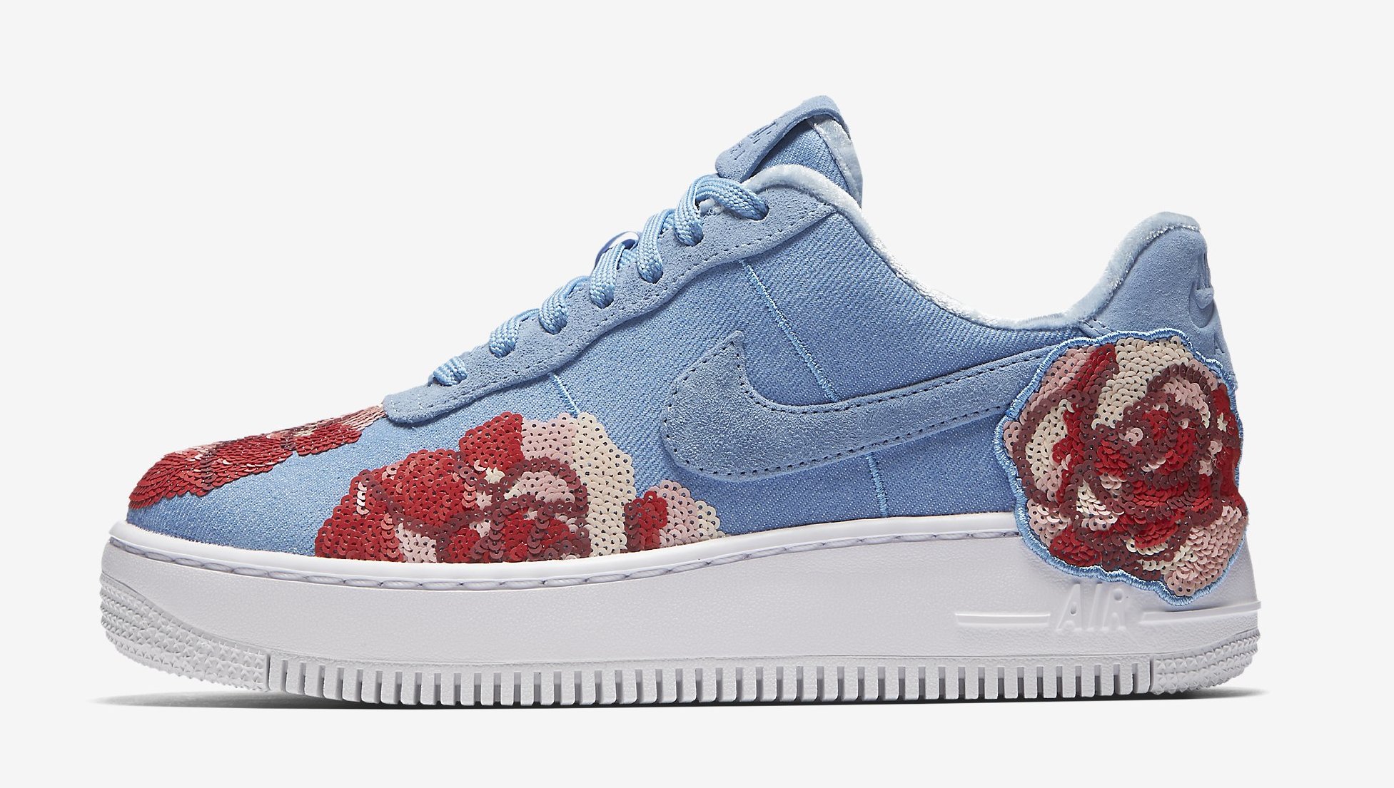 Nike Air Force 1 Low Floral Sequin Pack 898421 402 (Lateral)