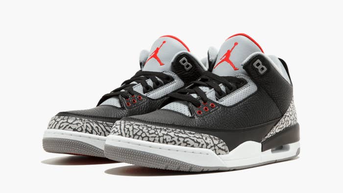 Air Jordan 3 Retro OG &quot;Black Cement&quot; Black/Fire Red Cement Grey 854262 001 (Pair)