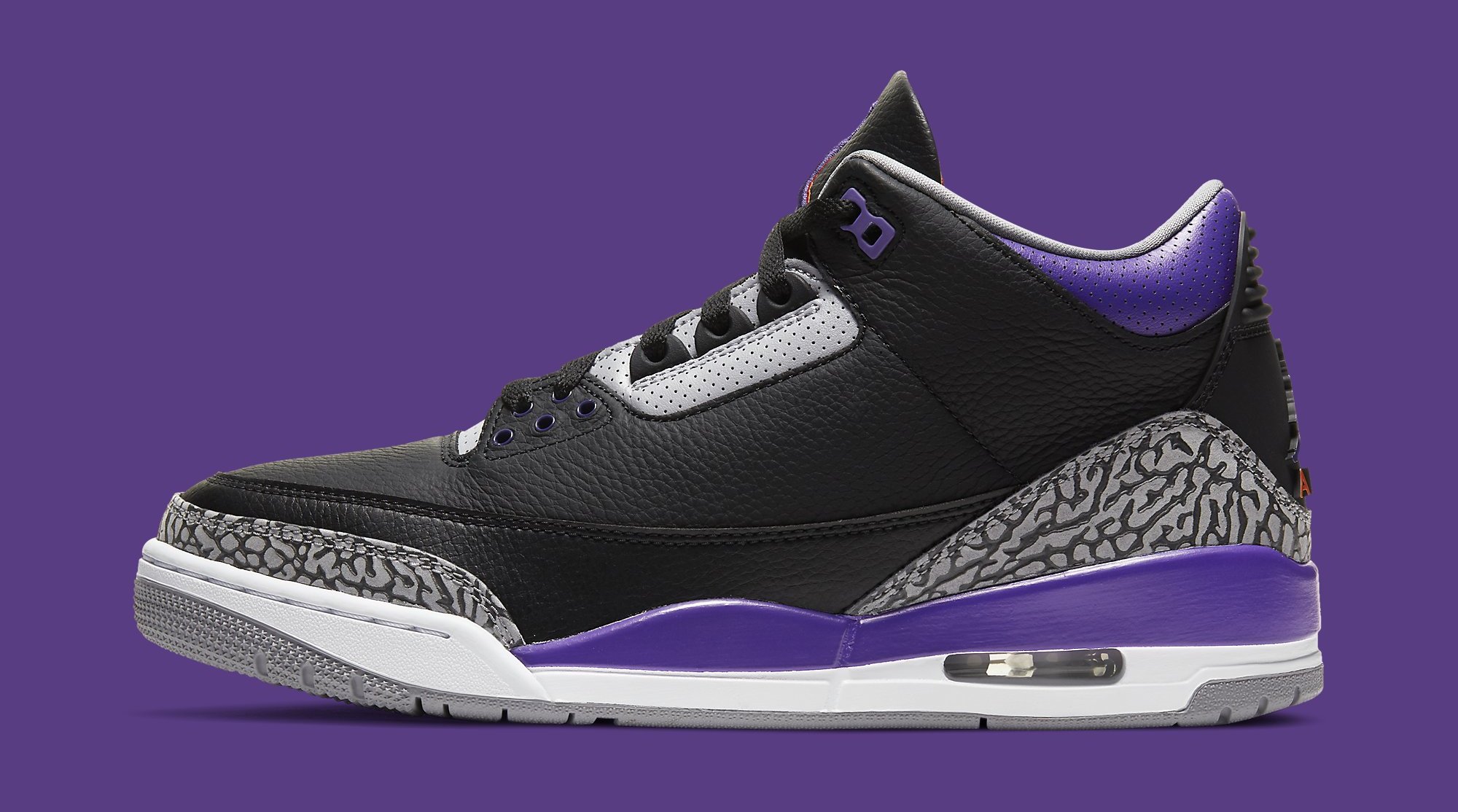 Air Jordan 3 Retro &#x27;Court Purple&#x27; CT8532 050 Lateral