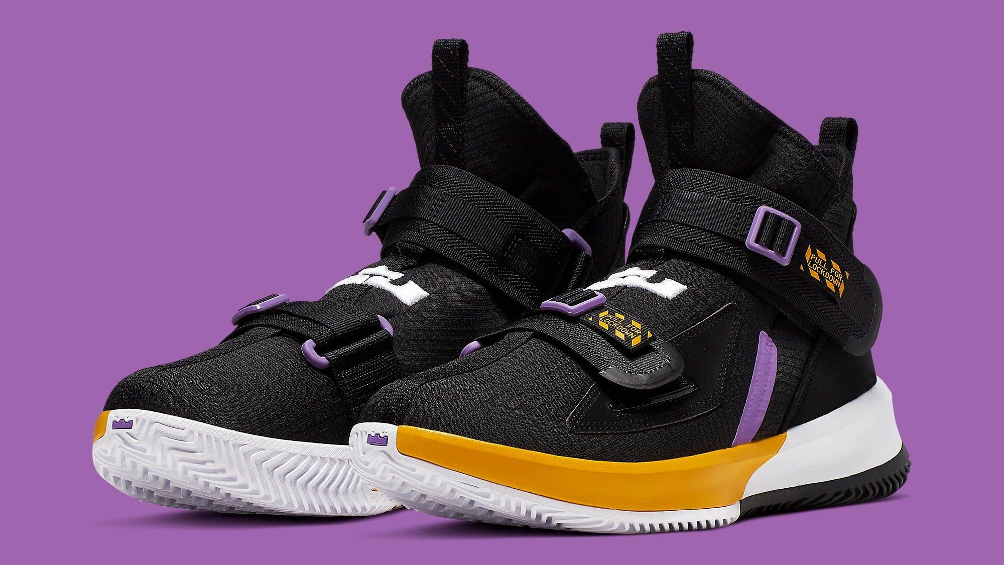 Nike LeBron Soldier 13 Lakers Release Date AR4228 004 Pair
