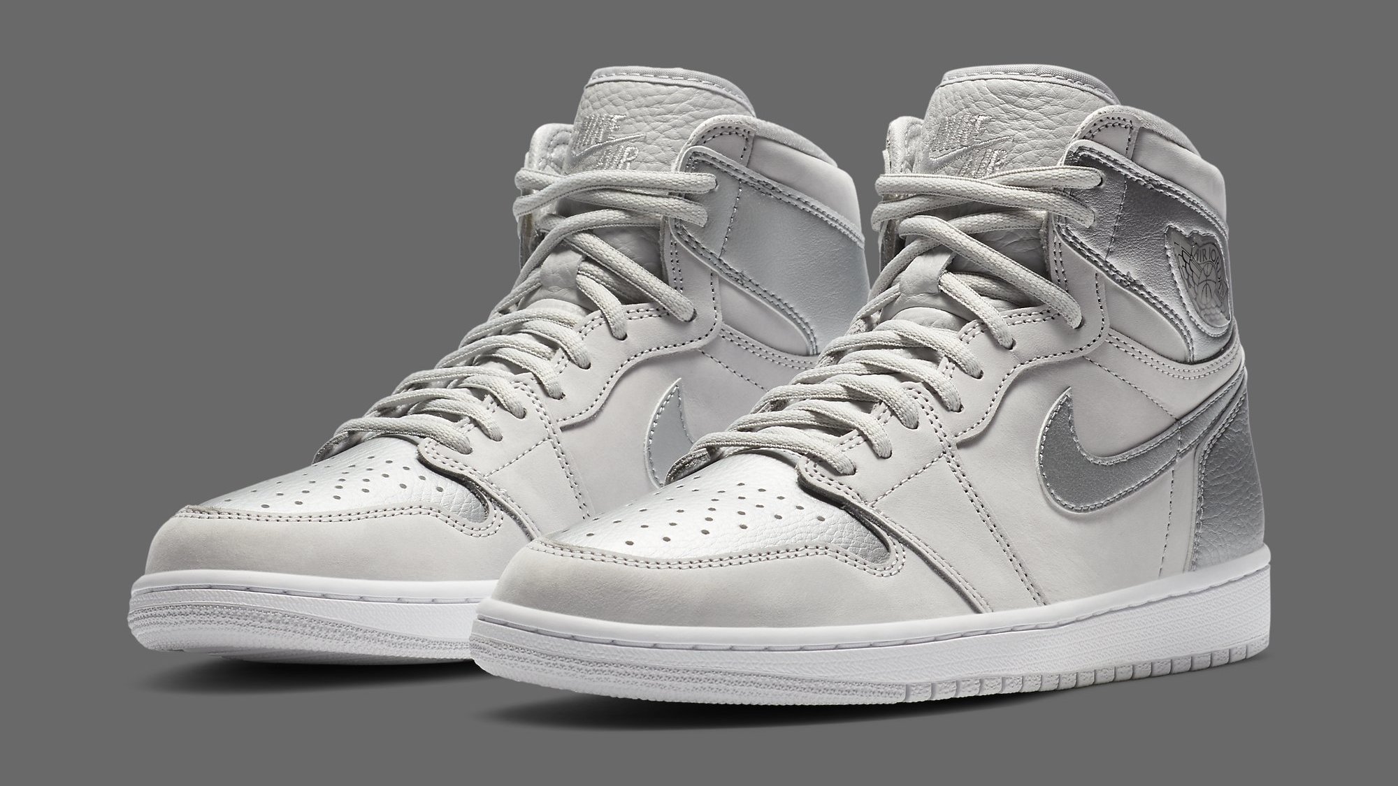 Jordan 1 white store metallic silver