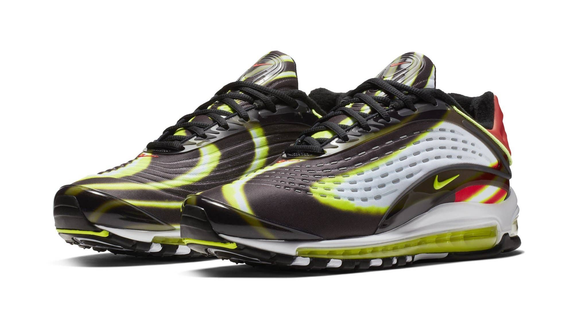 Nike Air Max Deluxe 'Black/Volt Habanero Red White' AJ7831 003 Release Date