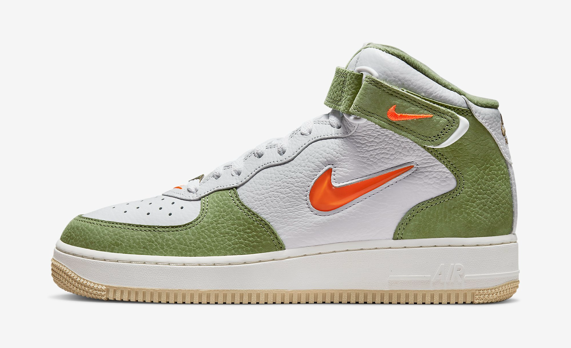 Nike Air Force 1 Mid &#x27;Olive Green and Total Orange&#x27;