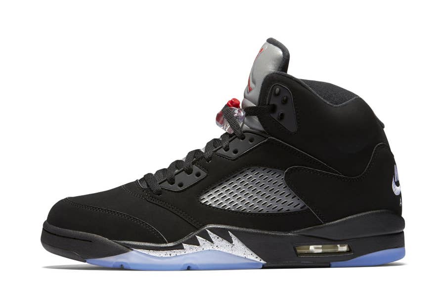 Air Jordan V IV III Basketball Shoes Black And Blue Fair Print