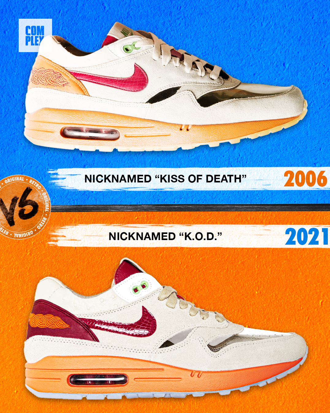 Clot's 'Kiss of Death' Nike Air Max 1: Comparing the 2006 and 2021