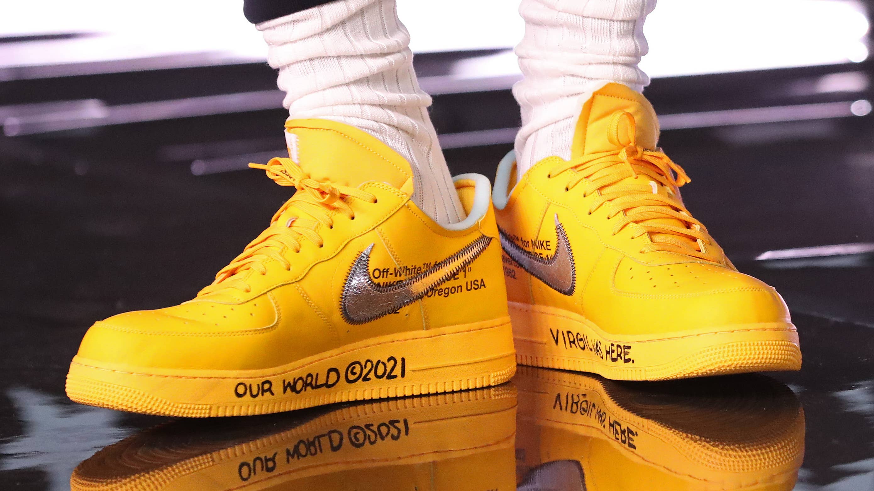 Virgil Abloh Gifts LeBron James Unreleased 'Yellow' Off-White Air Force 1s