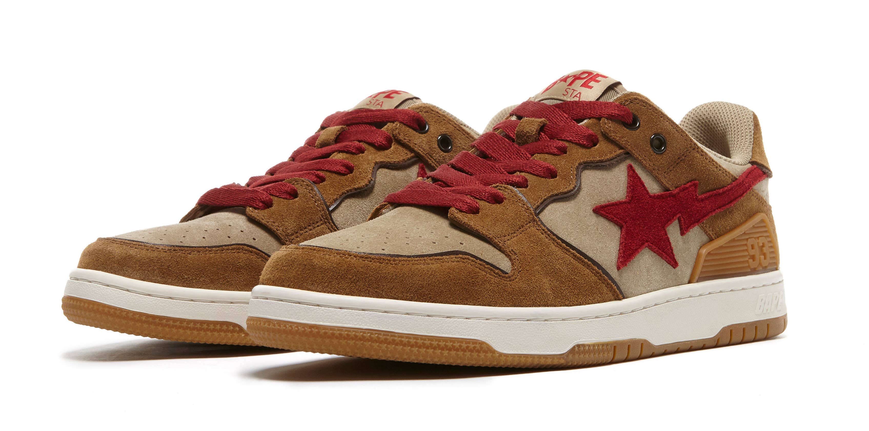 Bape Sk8 Sta Wheat and Red Pair