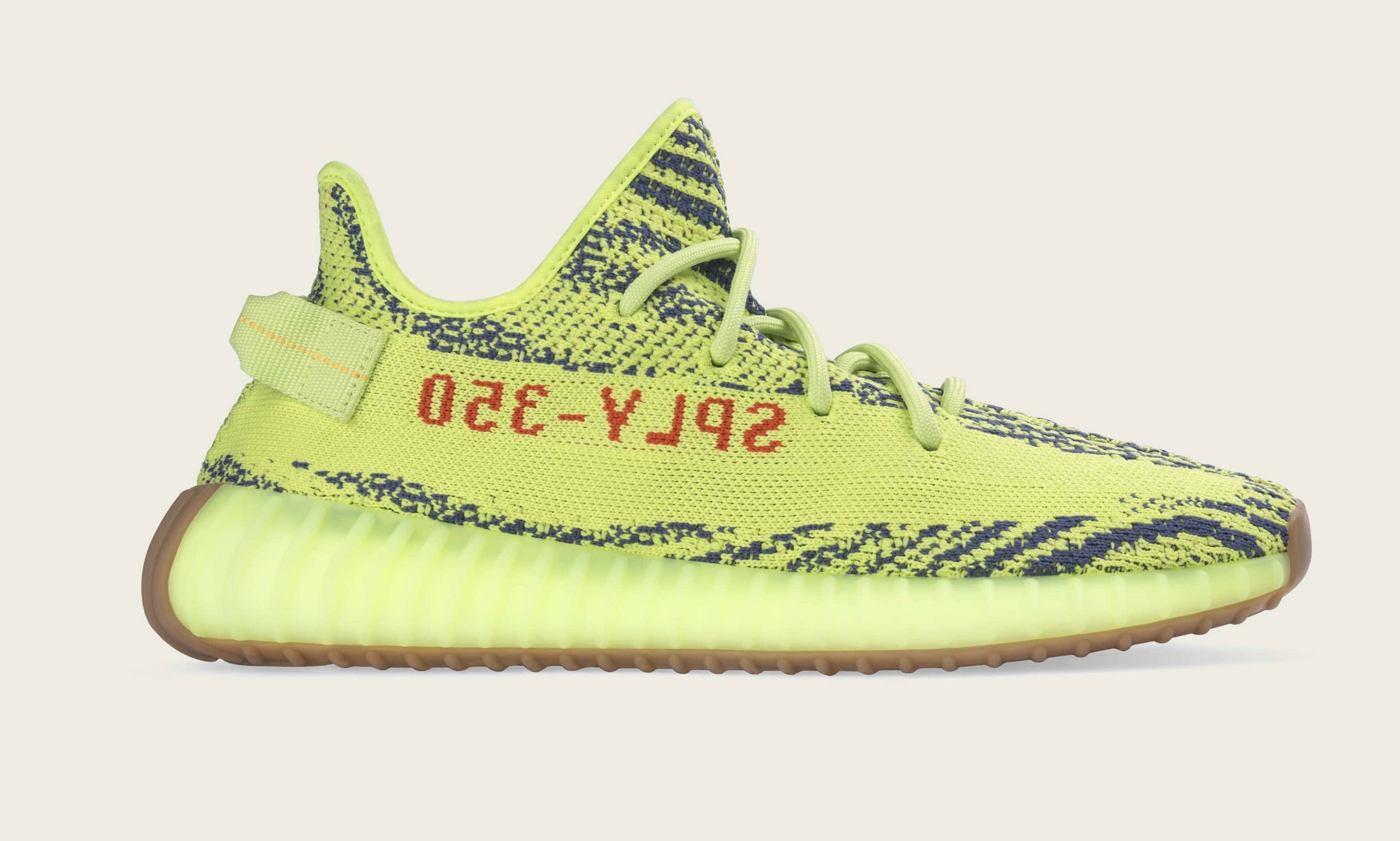 Adidas Yeezy Boost 350 V2 'Semi Frozen Yellow' B37572 (Lateral)